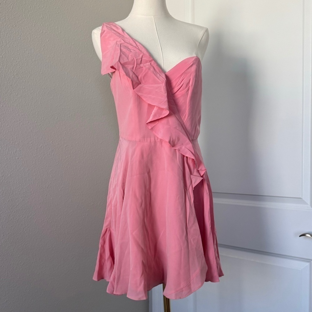 Zimmermann Silk Ruffle Mini Fairy Dress Size 2 Medium Pink